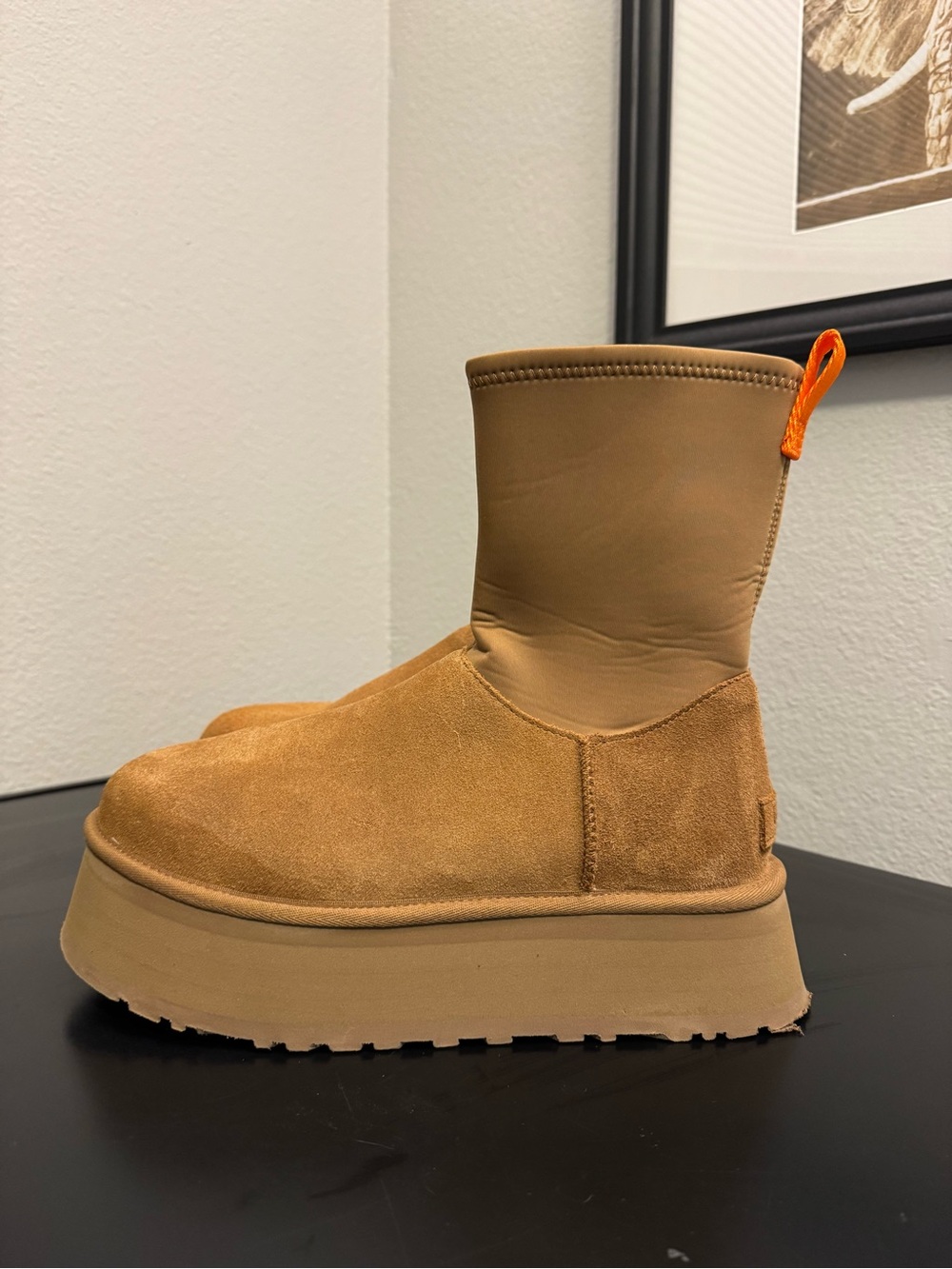 UGG Classic Dipper Suede Platform Boots Chestnut Brown